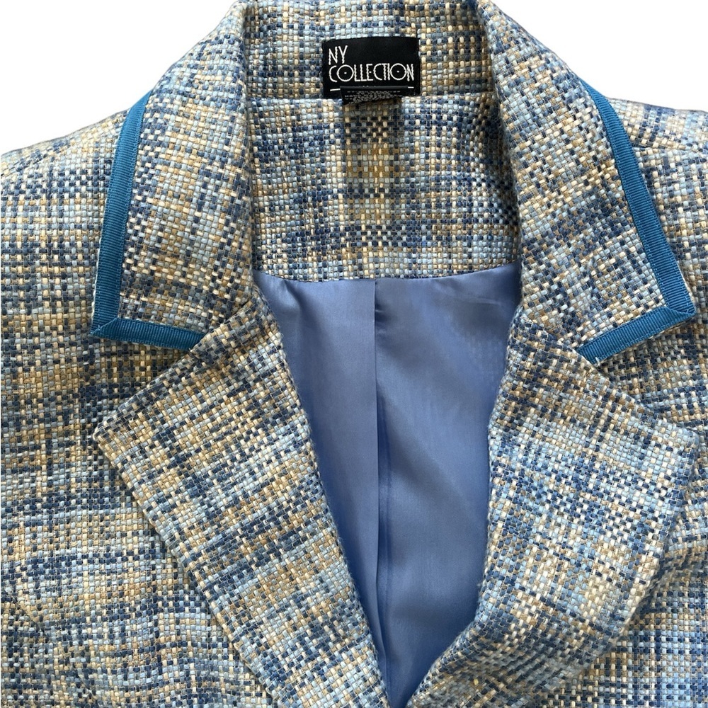 Blue Pastel Tweed Jacket by NY collection - Picture 2 of 6